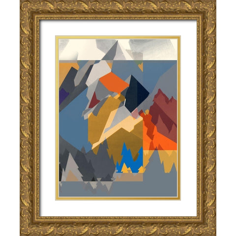 Mountain Extraction II Gold Ornate Wood Framed Art Print with Double Matting by Goldberger, Jennifer
