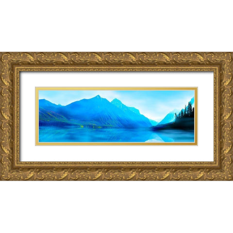 Mountainscape Panorama II Gold Ornate Wood Framed Art Print with Double Matting by McLoughlin, James