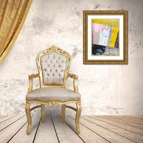 Abstract #27-B Gold Ornate Wood Framed Art Print with Double Matting by Fuchs, Jodi