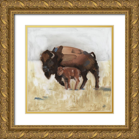 Lodge Guardian IV Gold Ornate Wood Framed Art Print with Double Matting by Green, Jacob