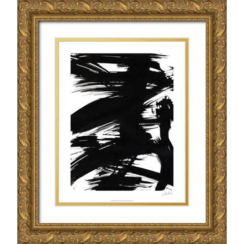 Black Bamboo I Gold Ornate Wood Framed Art Print with Double Matting by Fuchs, Jodi