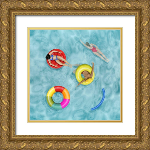 Poolside II Gold Ornate Wood Framed Art Print with Double Matting by Popp, Grace