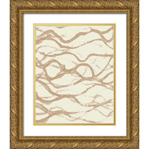 Neutral Undulate I Gold Ornate Wood Framed Art Print with Double Matting by Goldberger, Jennifer