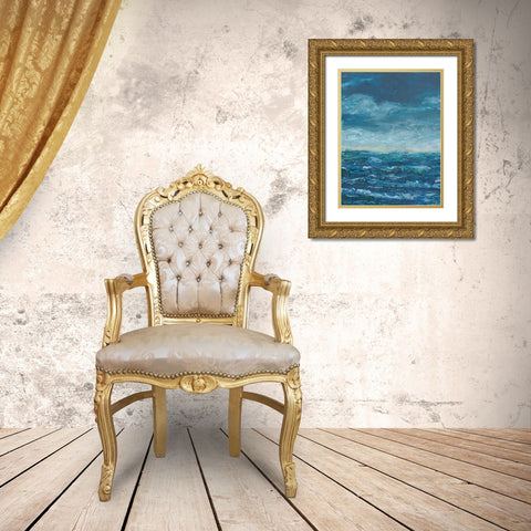 Dark Seas I Gold Ornate Wood Framed Art Print with Double Matting by Chandler, Sharon