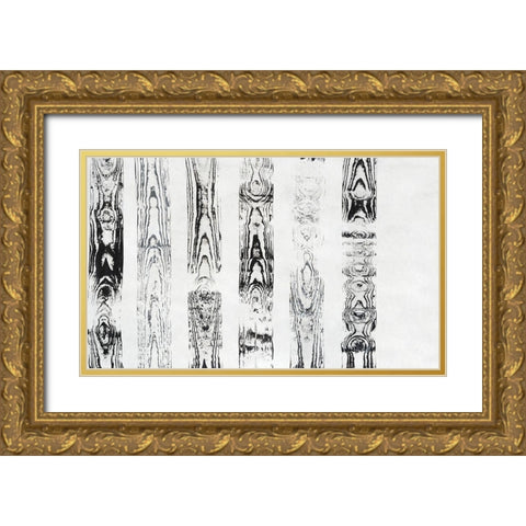 Endgrain III Gold Ornate Wood Framed Art Print with Double Matting by Lam, Vanna