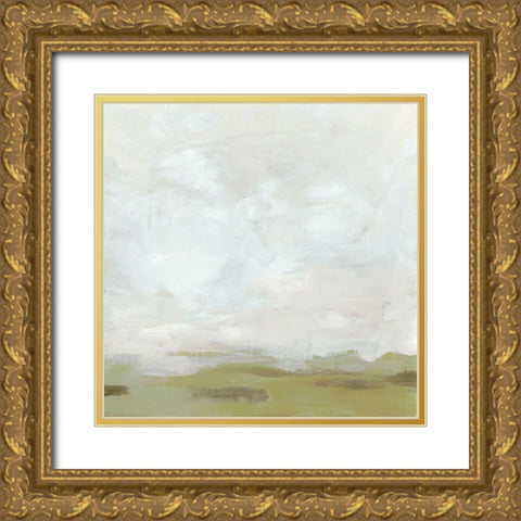Moss Horizon II Gold Ornate Wood Framed Art Print with Double Matting by Vess, June Erica