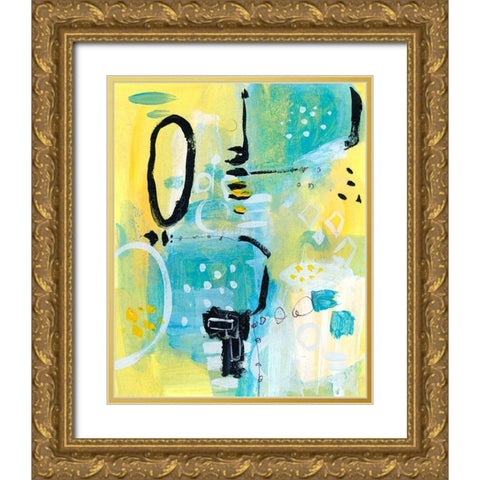 Floating Atmosphere III Gold Ornate Wood Framed Art Print with Double Matting by Wang, Melissa