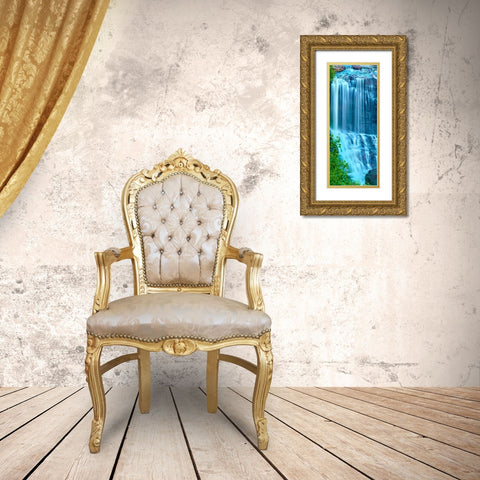 Vertical Water I Gold Ornate Wood Framed Art Print with Double Matting by McLoughlin, James