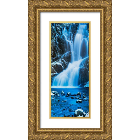 Vertical Water III Gold Ornate Wood Framed Art Print with Double Matting by McLoughlin, James