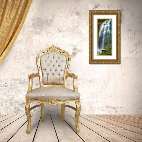 Vertical Water V Gold Ornate Wood Framed Art Print with Double Matting by McLoughlin, James