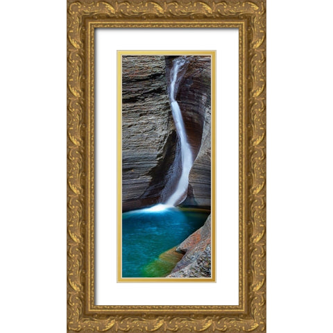Vertical Water VIII Gold Ornate Wood Framed Art Print with Double Matting by McLoughlin, James