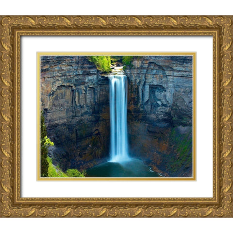 Waterfall Portrait I Gold Ornate Wood Framed Art Print with Double Matting by McLoughlin, James