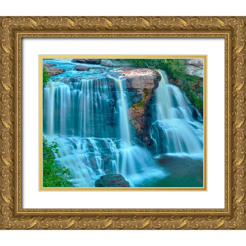 Waterfall Portrait II Gold Ornate Wood Framed Art Print with Double Matting by McLoughlin, James