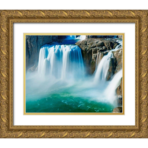 Waterfall Portrait IV Gold Ornate Wood Framed Art Print with Double Matting by McLoughlin, James