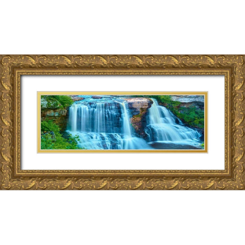 Waterfall Panorama II Gold Ornate Wood Framed Art Print with Double Matting by McLoughlin, James