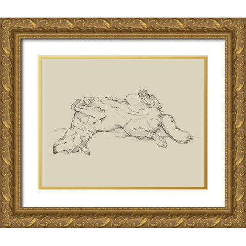 Dog Tired IV Gold Ornate Wood Framed Art Print with Double Matting by Harper, Ethan