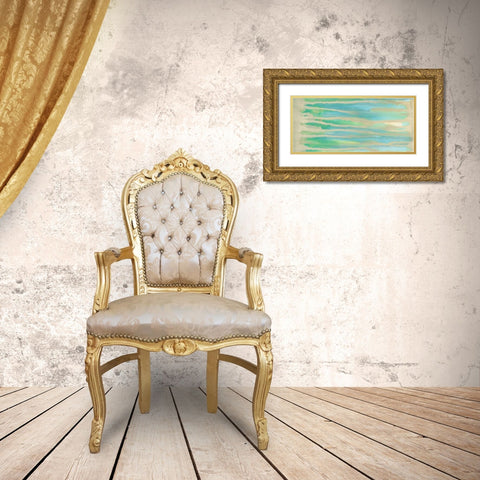 Streaming Sea I Gold Ornate Wood Framed Art Print with Double Matting by Stramel, Renee W.