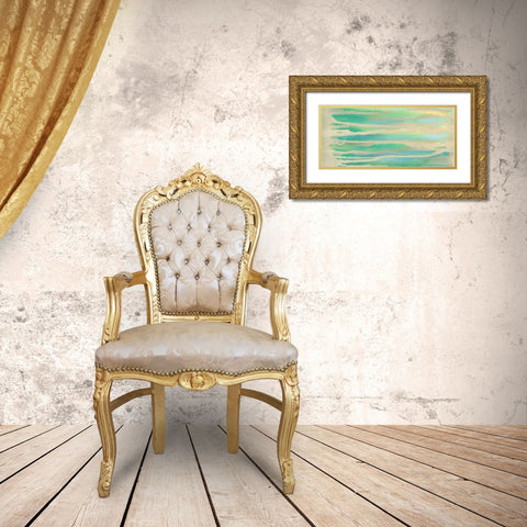 Streaming Sea II Gold Ornate Wood Framed Art Print with Double Matting by Stramel, Renee W.
