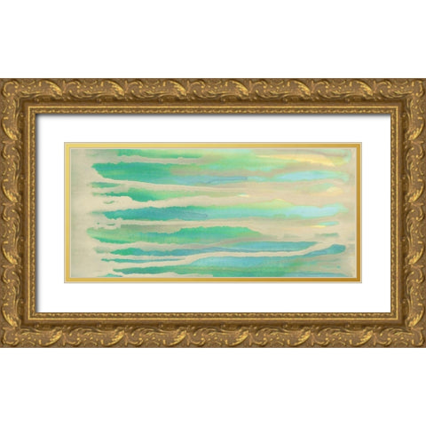 Streaming Sea II Gold Ornate Wood Framed Art Print with Double Matting by Stramel, Renee W.