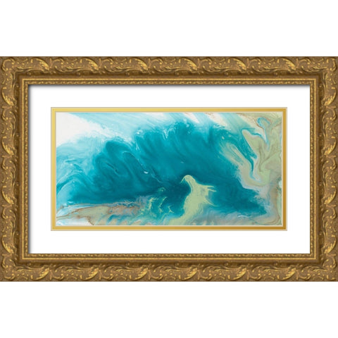 Breaking Surf II Gold Ornate Wood Framed Art Print with Double Matting by Ilosky, Pam