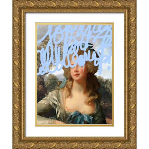 Concealed Portrait III Gold Ornate Wood Framed Art Print with Double Matting by Barnes, Victoria