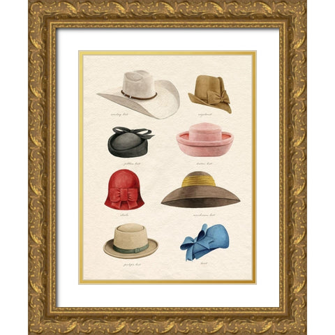 Vintage Hats I Gold Ornate Wood Framed Art Print with Double Matting by Popp, Grace