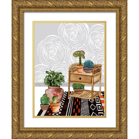 Desert Weavers II Gold Ornate Wood Framed Art Print with Double Matting by Wang, Melissa