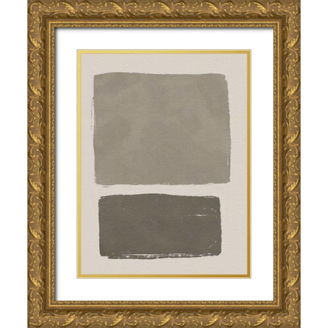 Neutral Color Block II Gold Ornate Wood Framed Art Print with Double Matting by Green, Jacob