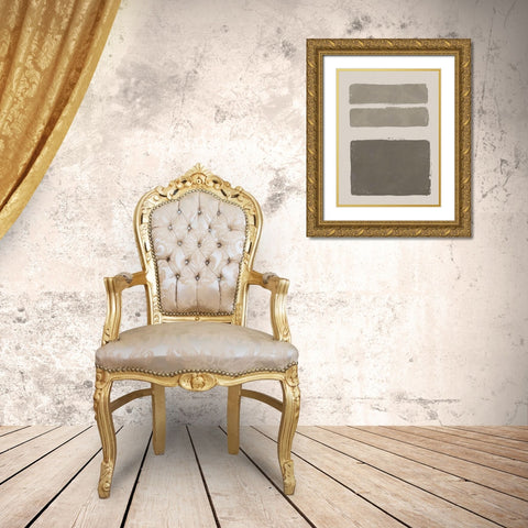 Neutral Color Block III Gold Ornate Wood Framed Art Print with Double Matting by Green, Jacob