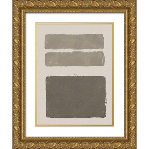 Neutral Color Block III Gold Ornate Wood Framed Art Print with Double Matting by Green, Jacob