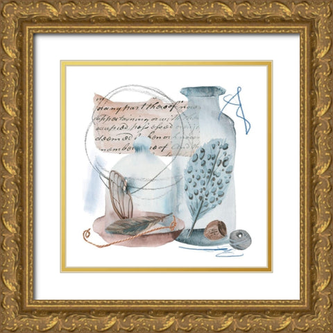 Message in a Bottle II Gold Ornate Wood Framed Art Print with Double Matting by Wang, Melissa