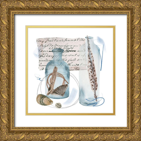 Message in a Bottle V Gold Ornate Wood Framed Art Print with Double Matting by Wang, Melissa