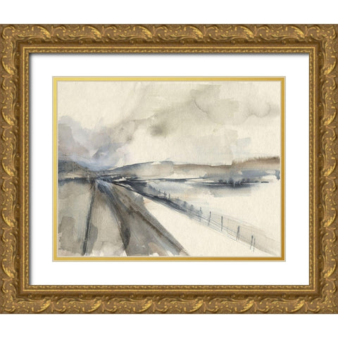 Vanishing Pathway I Gold Ornate Wood Framed Art Print with Double Matting by Goldberger, Jennifer