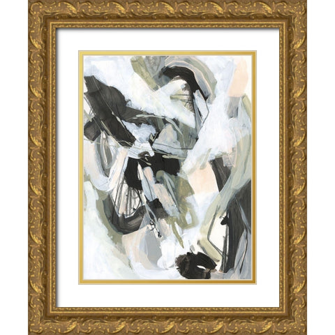 Electron Net II Gold Ornate Wood Framed Art Print with Double Matting by Vess, June Erica