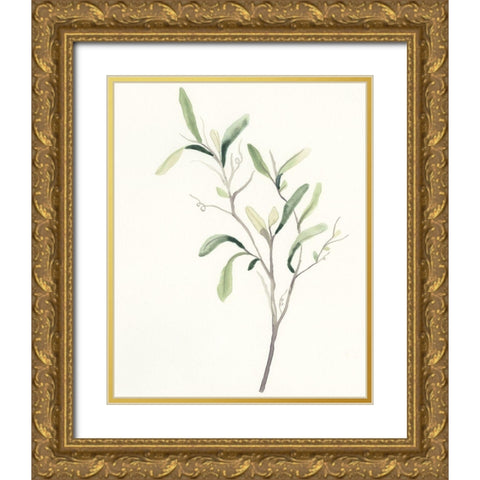 Spindle Sprig III Gold Ornate Wood Framed Art Print with Double Matting by Vess, June Erica