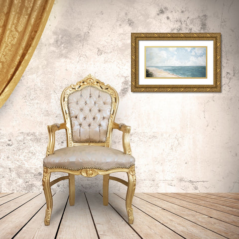 Beach View Gold Ornate Wood Framed Art Print with Double Matting by Parsons, Marian