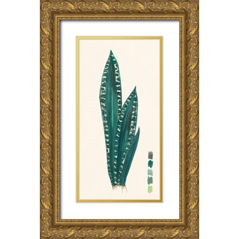 Snake Plants III Gold Ornate Wood Framed Art Print with Double Matting by Wang, Melissa