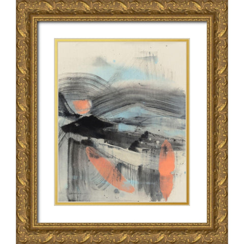 Twisting Range I Gold Ornate Wood Framed Art Print with Double Matting by Goldberger, Jennifer