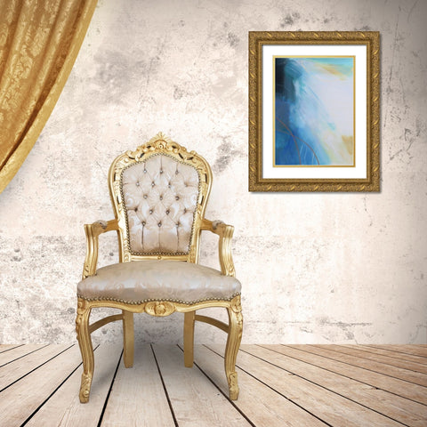 Blue Wash I Gold Ornate Wood Framed Art Print with Double Matting by Jerry, Alison