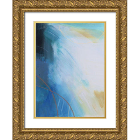 Blue Wash I Gold Ornate Wood Framed Art Print with Double Matting by Jerry, Alison