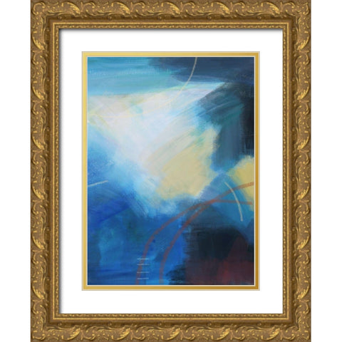 Blue Wash II Gold Ornate Wood Framed Art Print with Double Matting by Jerry, Alison