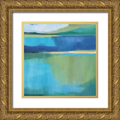 Lagoon I Gold Ornate Wood Framed Art Print with Double Matting by Jerry, Alison