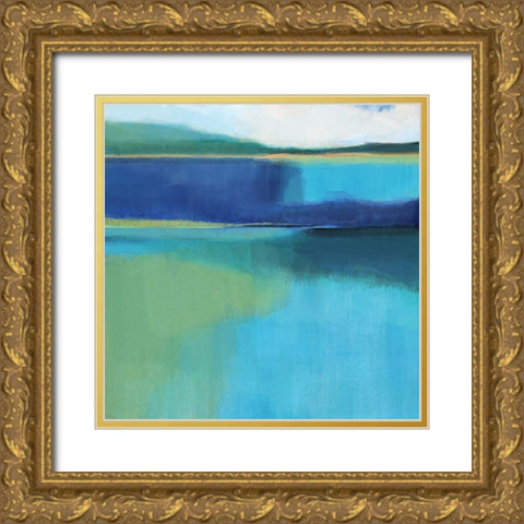 Lagoon II Gold Ornate Wood Framed Art Print with Double Matting by Jerry, Alison