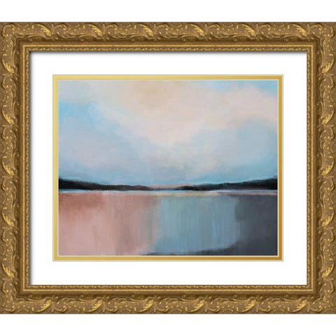 Canyon Lake Gold Ornate Wood Framed Art Print with Double Matting by Jerry, Alison