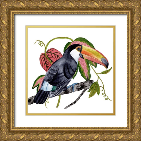 Toco Toucan II Gold Ornate Wood Framed Art Print with Double Matting by Wang, Melissa