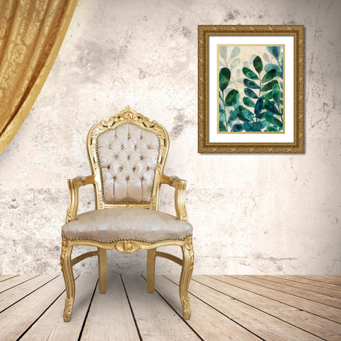 Verdant Sophistication I Gold Ornate Wood Framed Art Print with Double Matting by Vess, June Erica