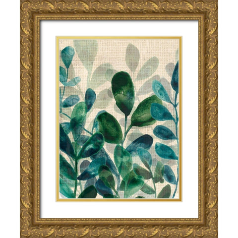 Verdant Sophistication II Gold Ornate Wood Framed Art Print with Double Matting by Vess, June Erica