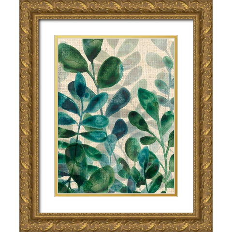 Verdant Sophistication IV Gold Ornate Wood Framed Art Print with Double Matting by Vess, June Erica