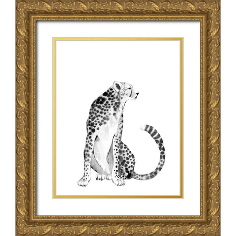 Chrome Cheetah I Gold Ornate Wood Framed Art Print with Double Matting by Popp, Grace