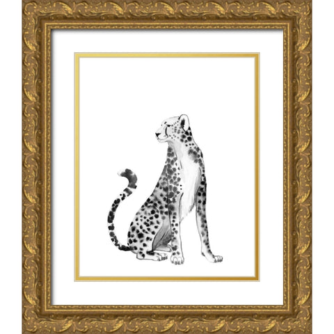 Chrome Cheetah II Gold Ornate Wood Framed Art Print with Double Matting by Popp, Grace